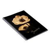 Elegant Anemone Flower Black Personalised Notizblock (Rechte Seite)