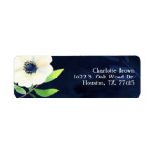 Elegant Anemone Navy Blue Wedding Address (Vorne)