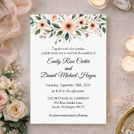 Elegant Anemone Wildflower Botanical Wedding  Einladung