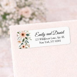Elegant Anemone Wildflower Wedding Return Address 