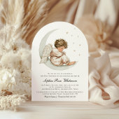 Elegant Angel Moon & Stars Taufe Einladung
