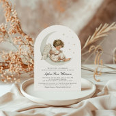 Elegant Angel Moon & Stars Taufe Einladung