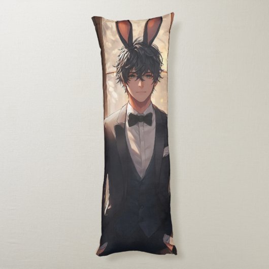Elegant Anime Rabbit Man Seitenschläferkissen (Rückseite (Vertikal))