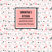 Elegant Anniversary Love Lettering Kitchen Apron Schürze