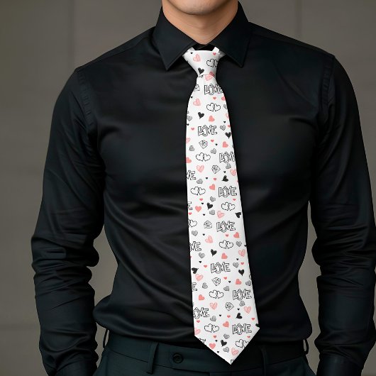 Elegant Anniversary Love Lettering Men’s Tie Krawatte