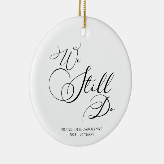 Elegant Anniversary Vow Renewal Custom Text Keramik Ornament (Rechts)