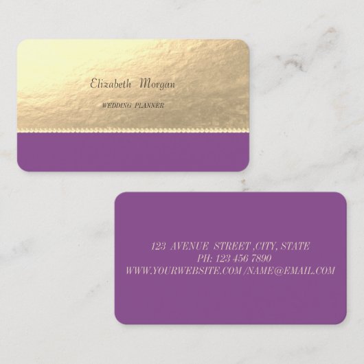 Elegant anspruchsvoll,Imitate Gold,Perlen Visitenkarte (Vorne/Hinten)