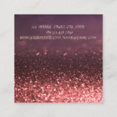 Elegant Anspruchsvoller Moderner Schlichter Glitze Quadratische Visitenkarte (Rückseite)