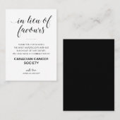 Elegant anstelle von Lieblingsspenden Hochzeit Platzkarte (Vorne/Hinten)