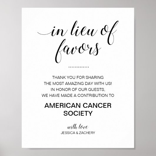 Elegant anstelle von Lieblingsspendenzeichen Poster (Vorne)