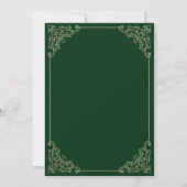 Elegant Antique Green Gold Script Muslim Wedding Einladung (Rückseite)