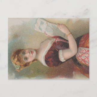 Elegant Antique Valentine's Illustration, 1890 Postkarte