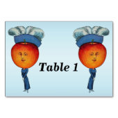 Elegant Apple Head Lady Feather Hat Tischnummer (Rückseite)