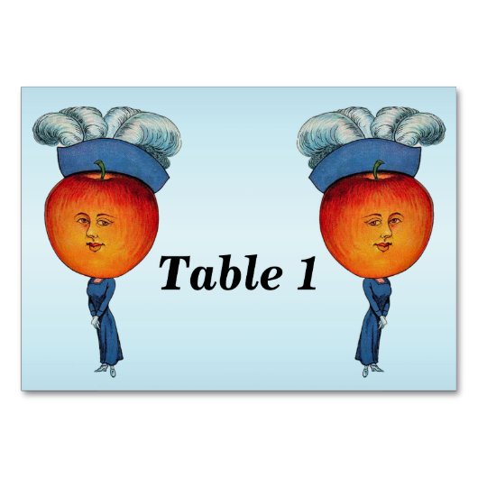 Elegant Apple Head Lady Feather Hat Tischnummer (Vorderseite)