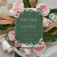 Elegant Apricot Green Wildblume Wedding