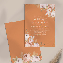 Elegant Apricot Peony Wedding Einladung