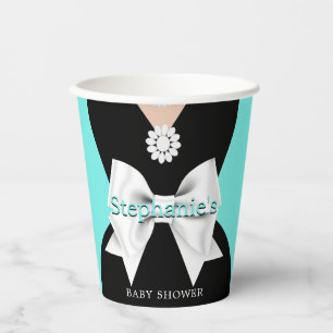 Elegant Aqua Aquamarin Glam Tiffany Babydusche Pappbecher