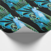 ELEGANT AQUA BLAUE TURQUOISE PEACOCK UND GEM STEIN GESCHENKPAPIER (Ecke)