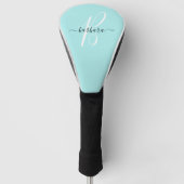Elegant Aqua Blue Aquamarin Monogram Initial Name Golf Headcover (Vorderseite)