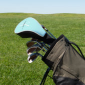 Elegant Aqua Blue Aquamarin Monogram Initial Name Golf Headcover (In SItu)