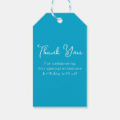 Elegant Aqua Blue Cheers bis 75 Jahre 75. Geburtst Geschenkanhänger (Rückseite)