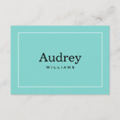 Elegant Aqua Blue Custom Bride Name Monogram Mitteilungskarte (Vorderseite)