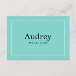 Elegant Aqua Blue Custom Bride Name Monogram Mitteilungskarte