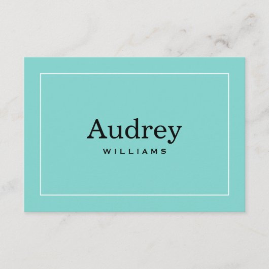 Elegant Aqua Blue Custom Bride Name Monogram Mitteilungskarte (Vorderseite)