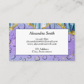 Elegant Aqua Blue Gradient Ombre Individuelle Name Visitenkarte (Rückseite)