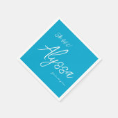 Elegant Aqua Blue Graduation Party She did it Serviette (Ecke)