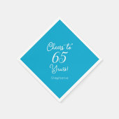 Elegant Aqua Blue jubelt bis 65 Jahre 65. Geburtst Serviette (Ecke)