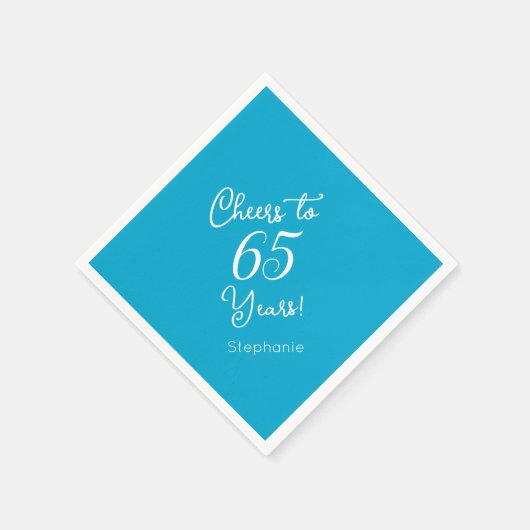 Elegant Aqua Blue jubelt bis 65 Jahre 65. Geburtst Serviette (Ecke)