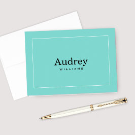 Elegant Aqua Blue Monogram Name