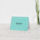 Elegant Aqua Blue Monogram Name (Vorderseite)