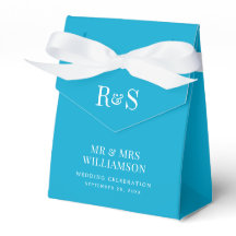 Elegant Aqua Blue Monogram Wedding