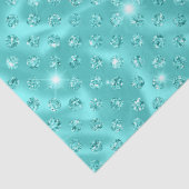 Elegant Aqua Blue Polka Dot Metallic Glitzer Seidenpapier (Detail)