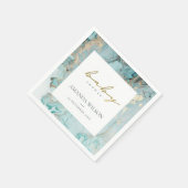 ELEGANT AQUA DUSKY BLAUE GOLD AGATE BABY SHOWER SERVIETTE (Ecke)