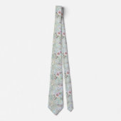 Elegant Aqua Floral Wedding Necktie Krawatte (Vorderseite)