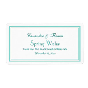 Elegant Aqua gerahmtes 2H-Wasserflaschenetikett