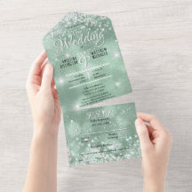 Elegant Aqua Glitzer Confetti Wedding