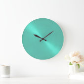 Elegant Aqua Green Sheen Große Wanduhr (Zuhause)