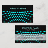 Elegant Aqua Polka Dot Pattern Visitenkarte (Vorne/Hinten)