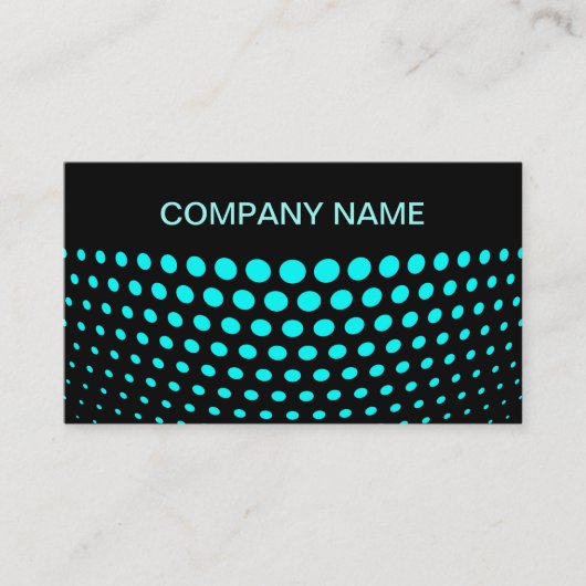 Elegant Aqua Polka Dot Pattern Visitenkarte (Vorderseite)