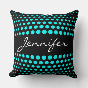 Elegant Aqua Polka Dots Muster Kissen