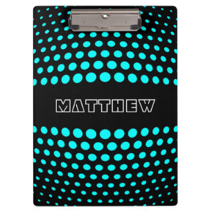 Elegant Aqua Polka Dots Muster Klemmbrett