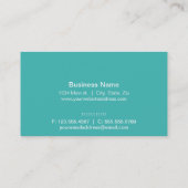 Elegant, Aqua Turquoise & Orange Zickzack Visitenkarte (Rückseite)