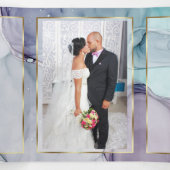 Elegant Aquamarin Amethyst Alcohol Tinte Tri-Fold  Dreifach Gefaltete Einladung (Innenseite Mitte)