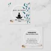 ELEGANT AQUAMARIN BLAUE ZEN MEDITUNG JUGEND POSE QUADRATISCHE VISITENKARTE (Vorne/Hinten)