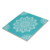 Elegant Aquamarin Blue Aqua Boho Chic Mandala Fliese (Seite)