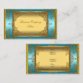 Elegant Aquamarin Blue Gold Elite Visitenkarte (Vorne/Hinten)